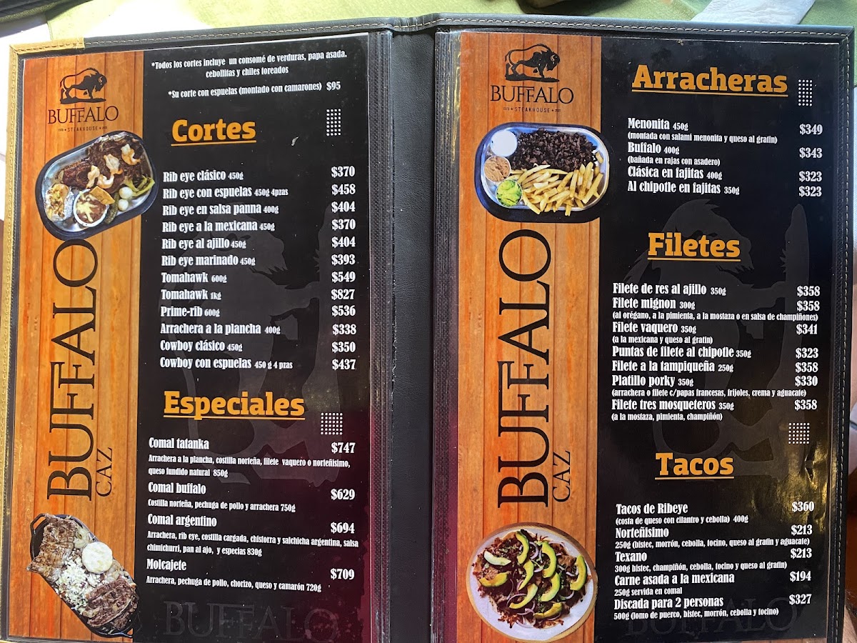 Buffalo Steakhouse Menu - Image 2